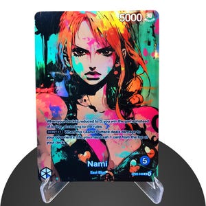 NAMI Custom Leader OP03 - Color Smash Edition - Karte One Piece Custom - Feuille holographique ultrabrillante