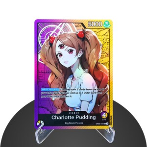 Charlotte Pudding Custom Leather OP08 - Karte One Piece Custom - HYPER-Gloss Vollholofolie
