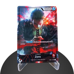 Zoro Leader RED OP01 Custom - Karte One Piece - Film holographique ultra-brillant