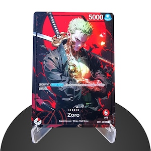 Zoro Anführer RED OP01 Custom - Karte One Piece - HYPER-Gloss Vollholo Folie