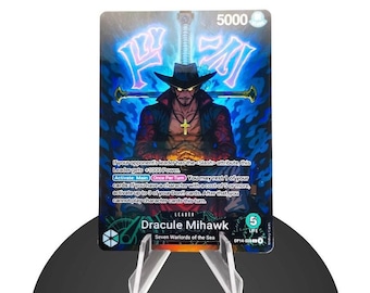 Dracule Mihawk OP14 Custom Leader – Karte One Piece - HYPER-Gloss Full Holo Foil