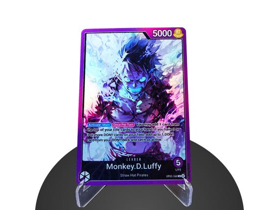 Purple Luffy Leader OP05 Custom  Karte One Piece - Hyper-gloss Full Holo  Foil - Etsy