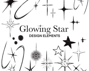 Glowing Star Design Elements