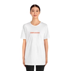 T-shirt Confío en Dios, Christian Apparel, T-shirt espagnol, chemise de culte, chemise Psaume 34