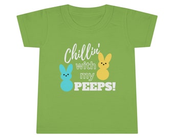 Chillin' With My Peeps, chemise de Pâques pour tout-petit, chemise drôle, chemise assortie, chemise de Pâques en famille, tenue de Pâques