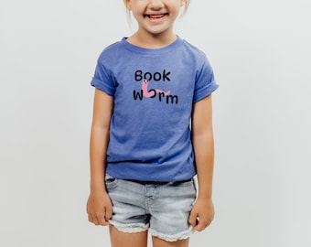 Kid Book Worm Shirt, Reading Shirt, Education Apparel, Gift for Kids, Love to Read
