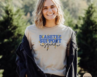 Diabetes Support Squad T-Shirt, Vintage Support Tee, Gift for Family, Matching Shirts, Diabetes Awareness, Type 1 Diabetes