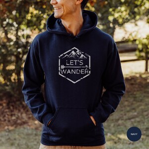Let's Wander Sweatshirt, Outdoor Hoodie, Hiking Sweatshirt, Mountain Apparel, Vintage Hoodie