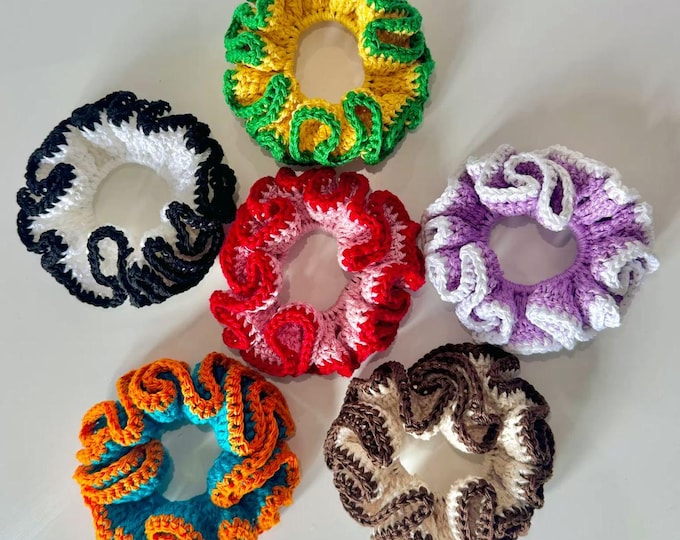 Handmade Crochet Scrunchie | Soft Yarn Hair Tie