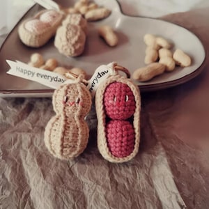 Peanut Keychain personalized,Crochet Peanut Keychain,peanut Amigurumi,peanut accessory,peanut toy,Gift for Vegans,Gift for dad