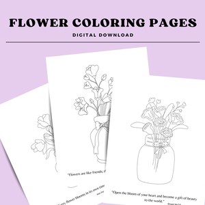Flower Coloring Pages (3 Designs)