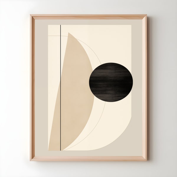 Beige Circle Japandi Wall Art Digital Download, Japandi Wall Art Print, Japandi Decor, Minimalist Wall Art, Wabi Sabi Wall Art, svg, simple