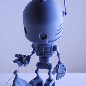 Sad Robot with Popped Balloon – 3D Resin Printed Figurine | Melancholy Robot Statue | Collectible Art Toy (8”)