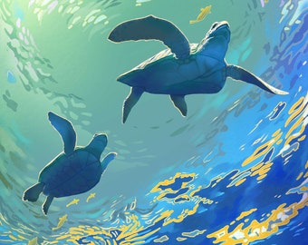 Seaturtles art print