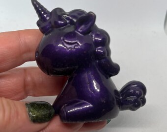 Purple resin unicorn figurine