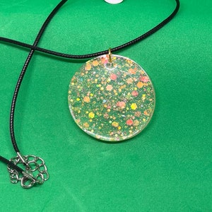 Neon Shimmer necklace, neon collection, sparkling necklace, rainbow sparkle circle necklace, gifts for her