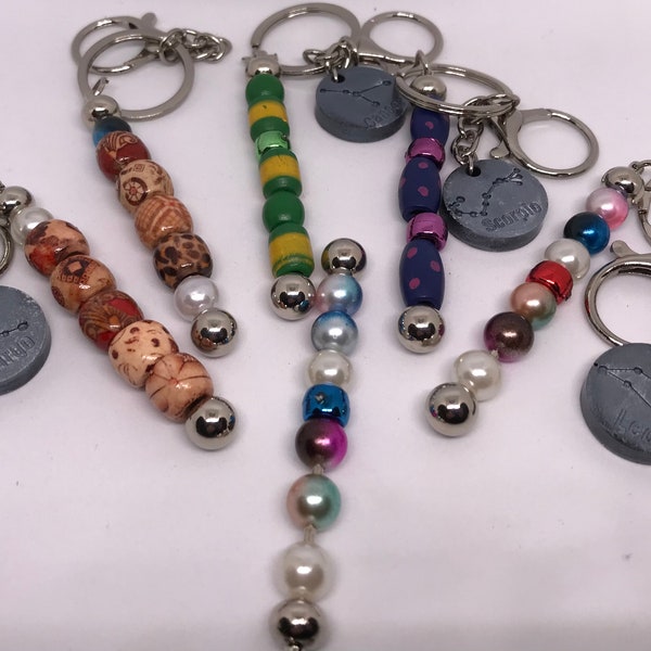 Anxiety keychain, fidget toy with purpose, beaded keychain, stop smoking aid, mental health relief, personalised keychain, starsign keychain