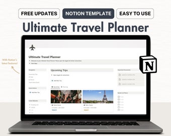 Notion Template Travel Planner, Notion Vacation Planner, Notion Holiday Planner, Notion Travel Itinerary, Trip Planner Notion Travel Journal