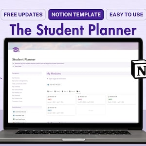 Notion Template Student Planner Aesthetic, Notion University Planner, Notion Academic Digital Planner, Notion College Planner Essay Tracker