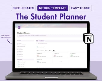 Notion Template Student Planner Aesthetic, Notion University Planner, Notion Academic Digital Planner, Notion College Planner Essay Tracker