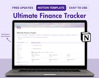 Notion Template Personal Finance Tracker Budget Template, Aesthetic Notion Financial Planner, Notion Digital Budget Tracker, Savings Tracker