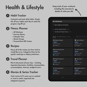 Notion Template Ultimate Life Planner All in One Notion Planner, Dark ...