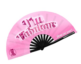 I am Fabulous Bamboo Hand Fan - Rave Festival Pride Accessory