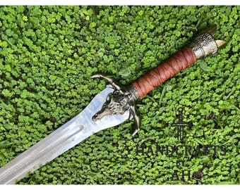 手鍛造コナン父の剣（鞘付き）、1095高炭素鋼レプリカ、38インチ