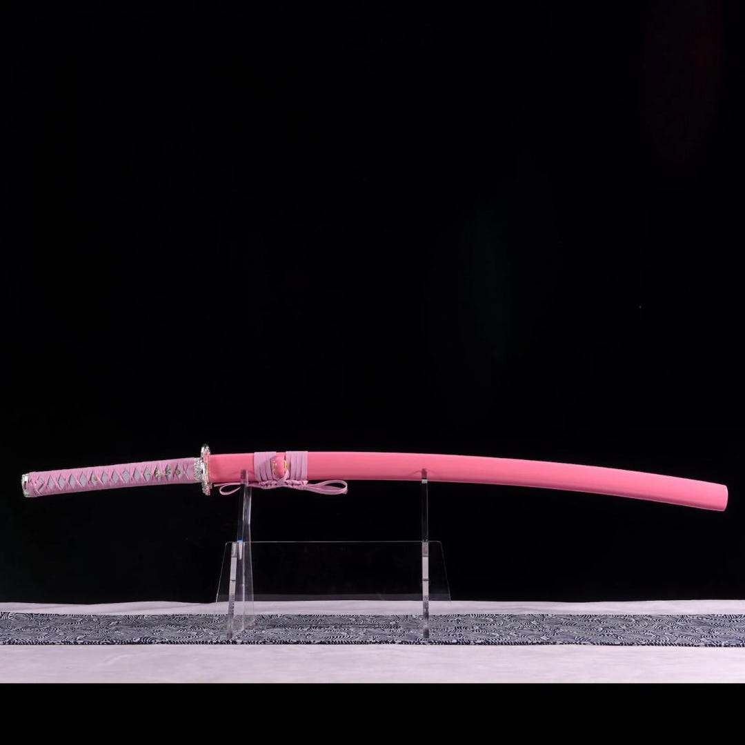 Pink Forgery Handmade Pink Katana Real - Hand Forged Full Tang 1095 High Carbon ...