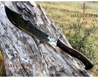 Handmade Full Tang Kukri Machete, Rosewood Handle, Hunting & Survival