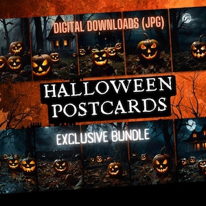 Carta di Halloween, carta postale, carta gruss, Druck, pacchetto esclusivo con 10 grafiche per il download, facile da scaricare