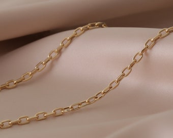 Handmade Gold Plated Sterling Silver Cable Chain Necklace