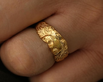 Anillo Venus de Oro, Anillo de Diosa de Media Cara