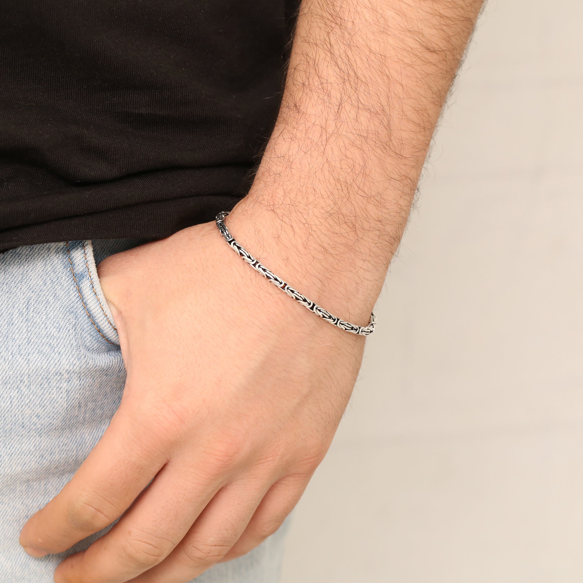 Handmade Sterling Silver Byzantine Bracelet for Men - Etsy Canada