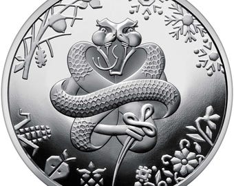 Year of the Snake. Commemorative coin of Ukraine • Ukrainian coin • Монета Рік Змії / 5 hryvnas / Souvenir coin of the NBU