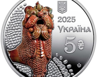 Opishnyan ceramics • Ukrainian coin in souvenir packaging / 5 hryvnas / Coin of the National Bank of Ukraine / Опішнянська кераміка Монета