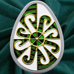 Silver coin Easter joy. Pysanka / 10 hryvnas / Срібна монета Великодня радість. Писанка