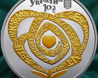 Silver coin "The power of love" • Срібна монета Сила Кохання / 10 hryvnas / Ukrainian coin / 2025