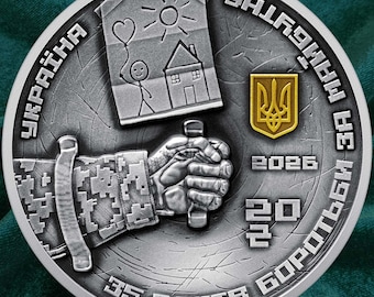 Silver coin "For the 35th Anniversary of Ukraine's Independence" • Срібна монета До 35-річчя Незалежності України / 20 hryvnas / 2026