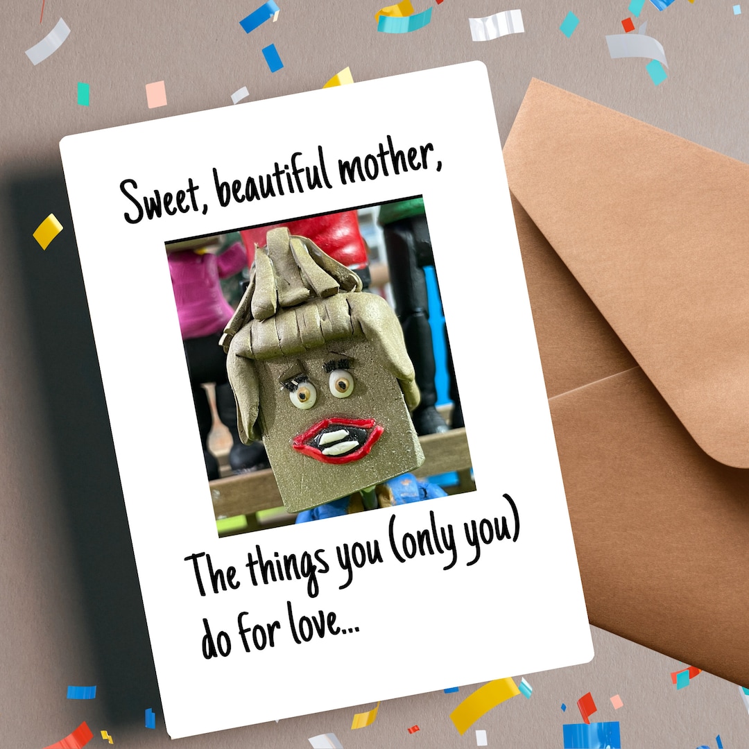 Printable Happy Mother's Day Card Funny Silly Greeting Card Wife Mom Digital Download Mothers ...