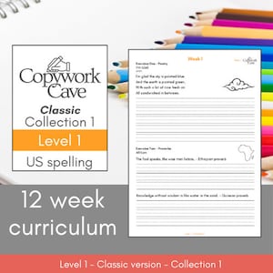 Charlotte Mason copywork printable, Beatrix Potter, poems, nursery rhymes, level 1 classic collection 1