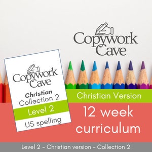 copywork curriculum featuring Bible (psalms and proverbs), poetry, literature, quotes and Shakespeare. Level 2 for age 7-10, Collection 2