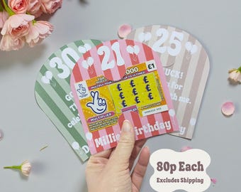 Adult Birthday Party Favours Personalised Scratch Card Holders Party Bag Fillers