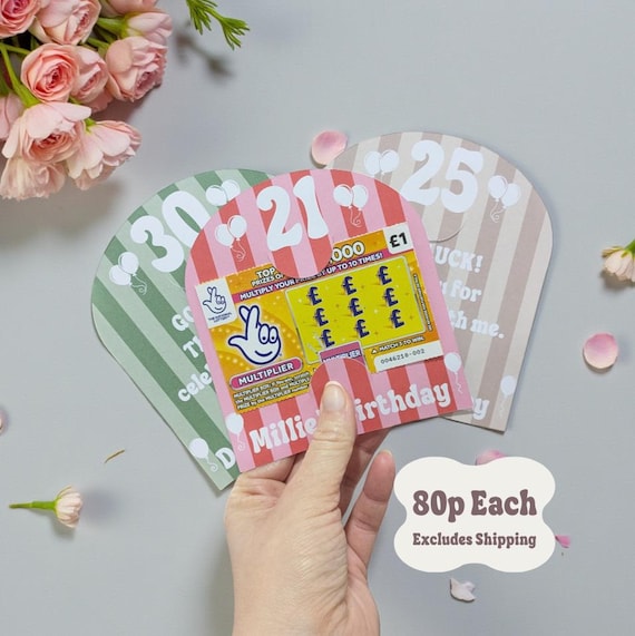 Adult Birthday Party Favours Personalised Scratch Card Holders Party Bag Fillers