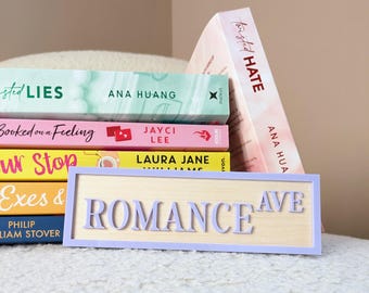 Library Bookshelf Street Sign Wood Cute Library Sign Gift For Her Reading  Sign Romance Reading Gift Bookshelf Decor Book Nook Gift TBR