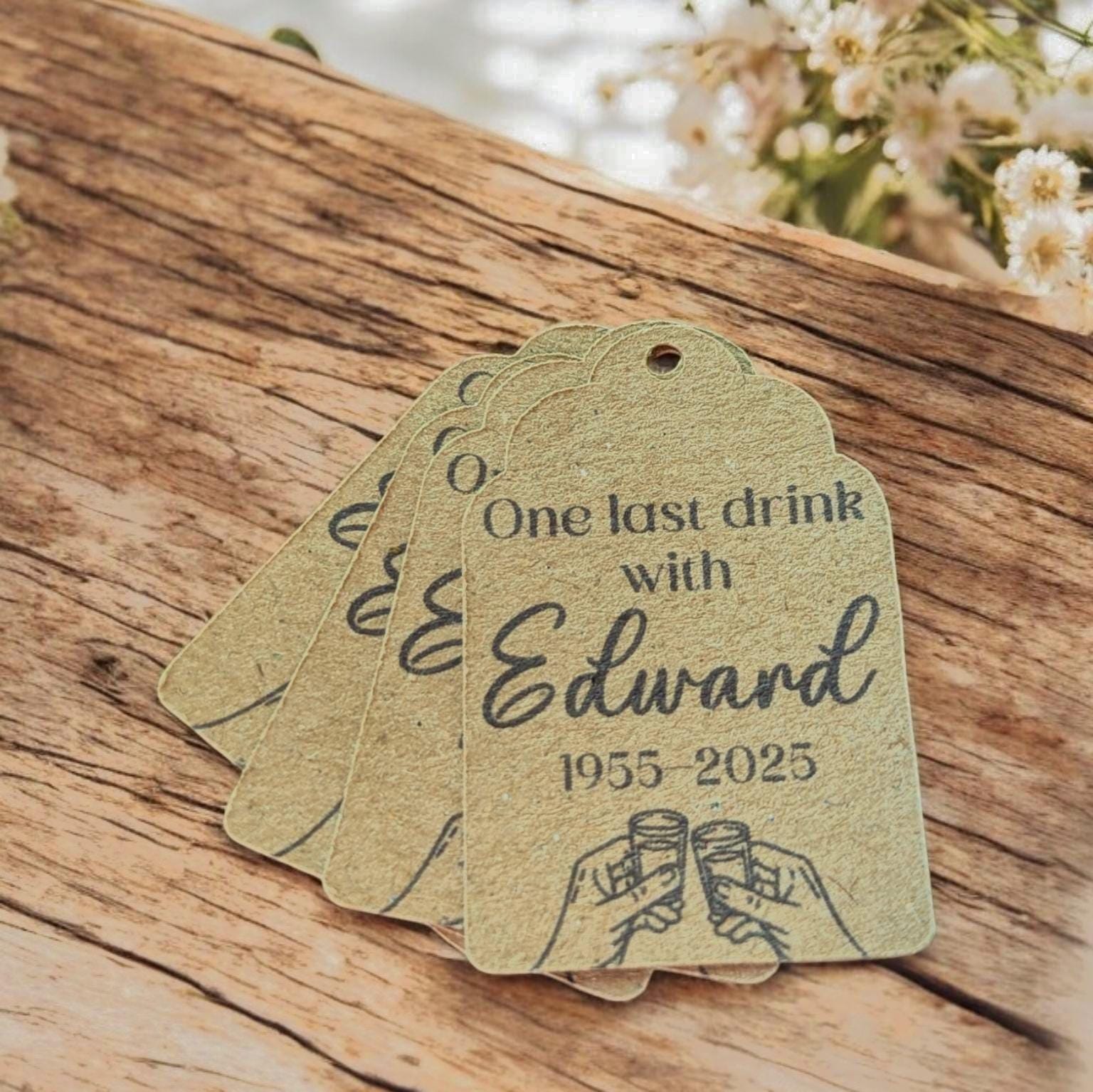 In Memory Small Tags Personalised Tags for Funeral Favor Memorial Gift Favours Memorial Tags ...