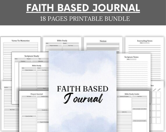 Faith Based Journal – Prayer, Bible Study & Scripture (Printable)