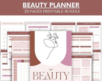 Glow Up Beauty Planner – Skincare & Habit Tracker (Digital Download)