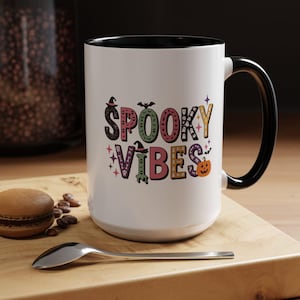 Spooky Vibes Mug - Halloween Coffee Mug - Spooky Season Mug - Halloween Tea Cup - Cute Halloween Mug - Halloween Mug Gift - 11oz 15oz Mug
