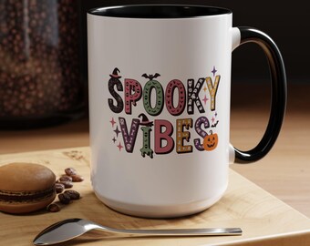 Spooky Vibes Mug - Halloween Coffee Mug - Spooky Season Mug - Halloween Tea Cup - Cute Halloween Mug - Halloween Mug Gift - 11oz 15oz Mug